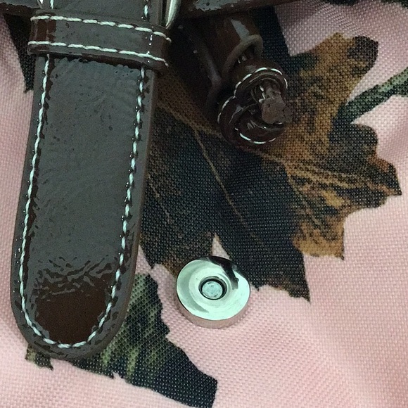 Large canvas Pink Forest brand backpack w/ a lot of room in main compartment.